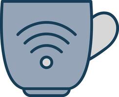 Wifi Line Filled Grey Icon vector