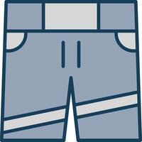 pantalones cortos línea lleno gris icono vector