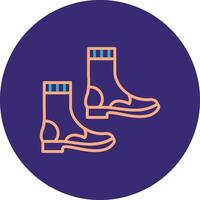 Boots Line Two Color Circle Icon vector