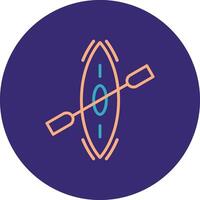 Kayak Line Two Color Circle Icon vector