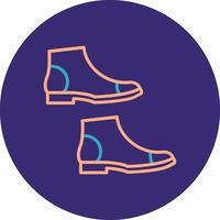 Boots Line Two Color Circle Icon vector