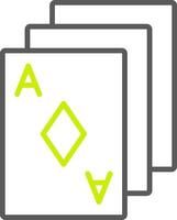 póker tarjetas línea dos color icono vector