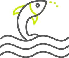 Fish Line Two Color Icon vector