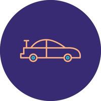 Car Line Two Color Circle Icon vector