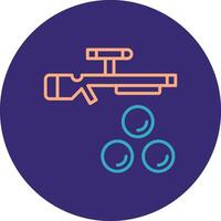 Paintball Line Two Color Circle Icon vector