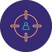 Headshot Line Two Color Circle Icon vector