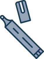 Pen Line Filled Grey Icon vector