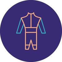 Wetsuit Line Two Color Circle Icon vector