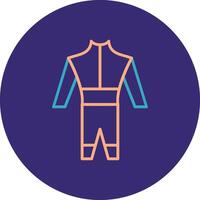 Wetsuit Line Two Color Circle Icon vector