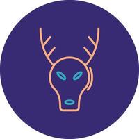 Stag Line Two Color Circle Icon vector