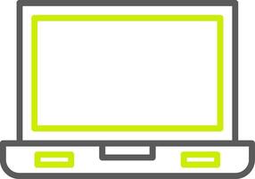 ordenador portátil pantalla línea dos color icono vector