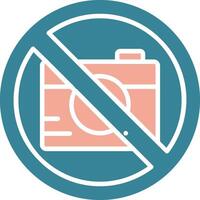 No foto glifo dos color icono vector