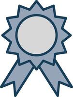 Badge Line Filled Grey Icon vector