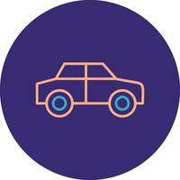 Car Line Two Color Circle Icon vector