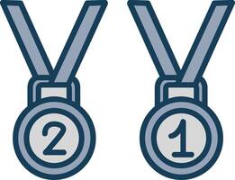 Medals Line Filled Grey Icon vector