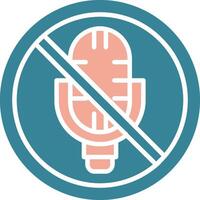 No Microphone Glyph Two Color Icon vector