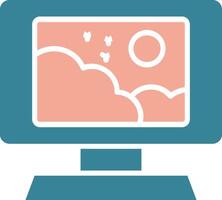 Monitor Glyph Two Color Icon vector