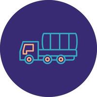 Lorry Line Two Color Circle Icon vector