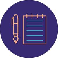 Notes Line Two Color Circle Icon vector