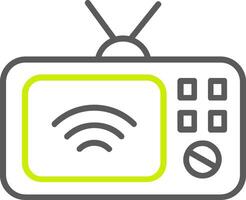 Television Line Two Color Icon vector