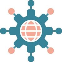 Network Glyph Two Color Icon vector