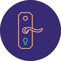 Door Handle Line Two Color Circle Icon vector