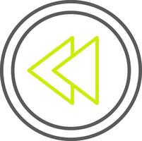 Backward Line Two Color Icon vector