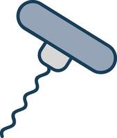 Corkscrew Line Filled Grey Icon vector