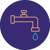 Faucet Line Two Color Circle Icon vector