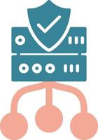 Data Protection Glyph Two Color Icon vector