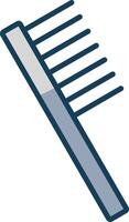 Comb Line Filled Grey Icon vector