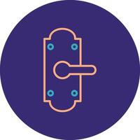 Door Lock Line Two Color Circle Icon vector