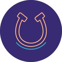 Horseshoe Line Two Color Circle Icon vector