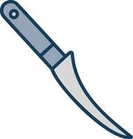 Boning Knife Line Filled Grey Icon vector