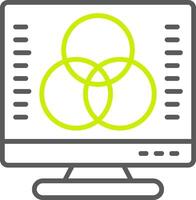 Desktop Computer Line Two Color Icon vector