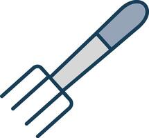 Fork Line Filled Grey Icon vector