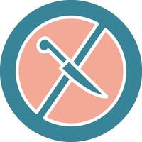 No Knife Glyph Two Color Icon vector