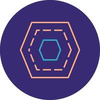 Nut Line Two Color Circle Icon vector
