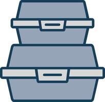 Food Container Line Filled Grey Icon vector