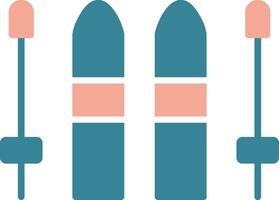 Skiing Glyph Two Color Icon vector