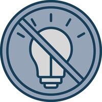 No Lights Line Filled Grey Icon vector