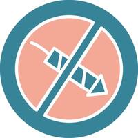 No Firework Glyph Two Color Icon vector