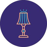Floor Lamp Line Two Color Circle Icon vector