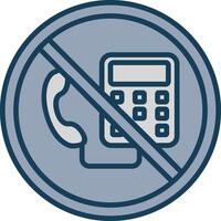 Prohibited Sign Line Filled Grey Icon vector