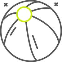 icono de dos colores de línea de pelota de playa vector