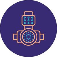 Head Light Line Two Color Circle Icon vector