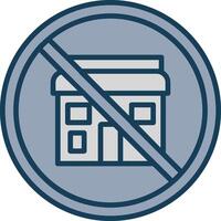 Prohibited Sign Line Filled Grey Icon vector