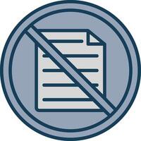 Prohibited Sign Line Filled Grey Icon vector