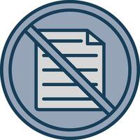 prohibido firmar línea lleno gris icono vector