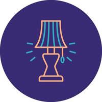 Lamp Line Two Color Circle Icon vector